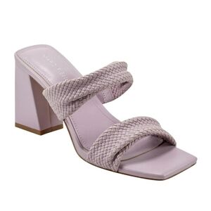 MARC FISHER LAVENDER ELORIA SQUARE TOE BLOCK HEEL SANDALS 5.5